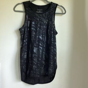 Rag & Bone Tank Top Womens Size Small Black Burnout Design Semi-sheer Streetwear
